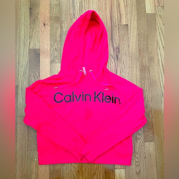 Girls Calvin Klein Hot Pink Hoodie - Picture 1 of 2
